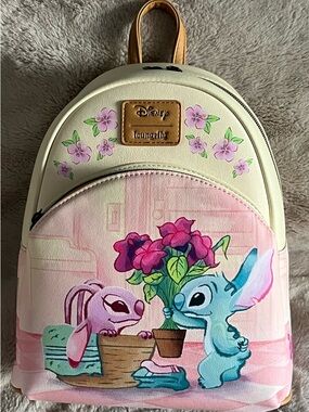Loungefly Disney Stitch & Angel Floral Mini Backpack